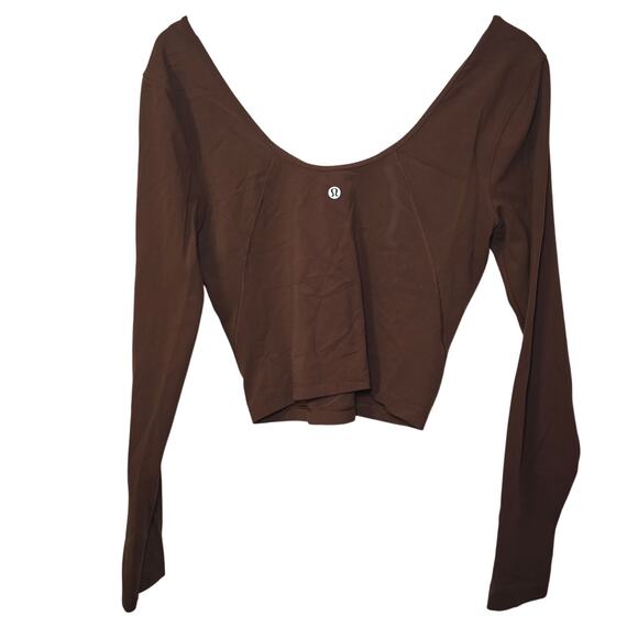 Lululemon Align Long Sleeve Cropped Shirt Java Size 10 - Picture 2 of 3